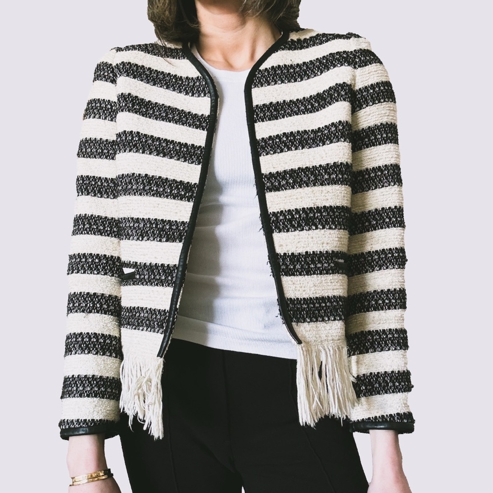 Sandro Striped Cropped Jacket
